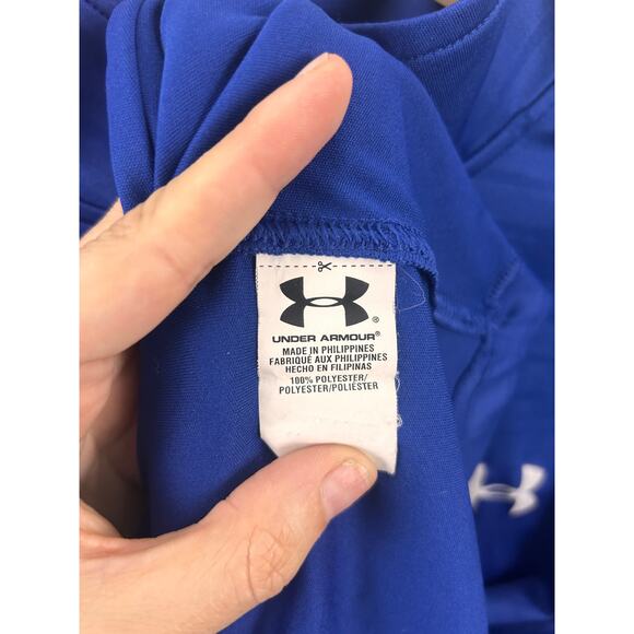 Under Armour HeatGear 1/4 Zip Pullover Blue Striped Long Sleeve Men’s LG - Picture 6 of 6